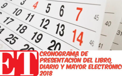 Cronograma Libro Diario y Mayor Electrónico 2018